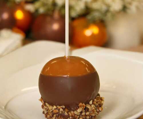 Caramel Apple with Chocolate and Pecans