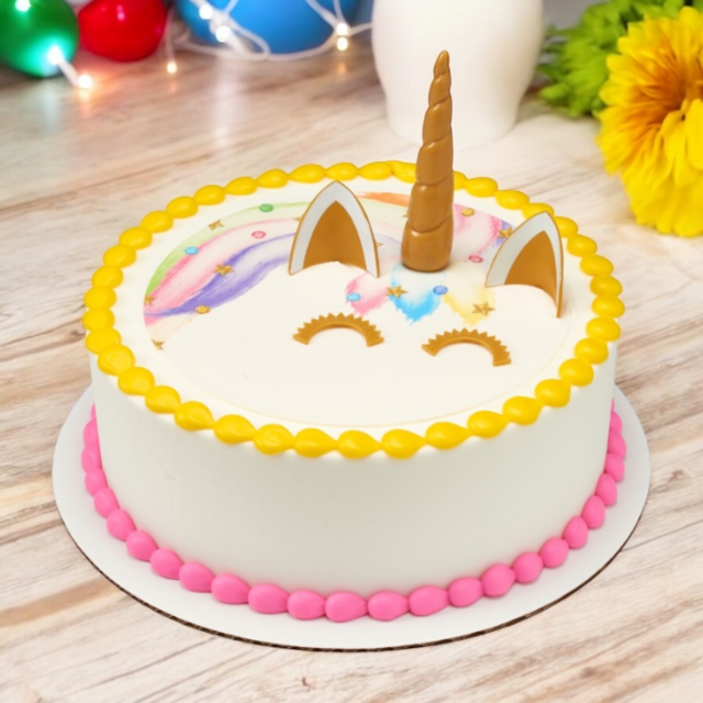 Unicorn Creations PhotoCake® Edible Image® DecoSet® Background on Round Cake