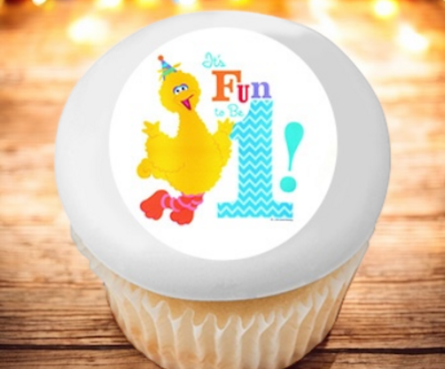 Sesame Street® It's Fun To Be 1! PhotoCake® Edible Image® Cupcakes (12 Cupcakes)