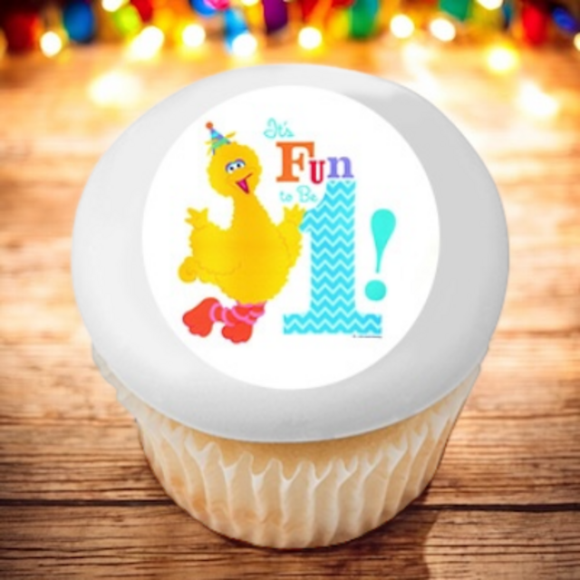 Sesame Street® It's Fun To Be 1! PhotoCake® Edible Image® Cupcakes (12 Cupcakes)