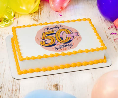 50th Birthday PhotoCake® Edible Image® Cake