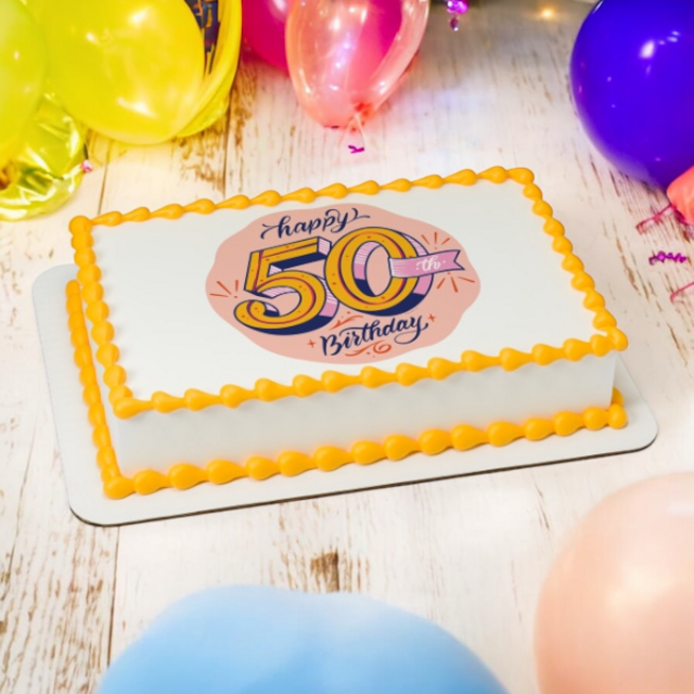 50th Birthday PhotoCake® Edible Image® Cake