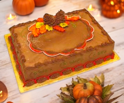 Fall Spray with Pinecones Cake