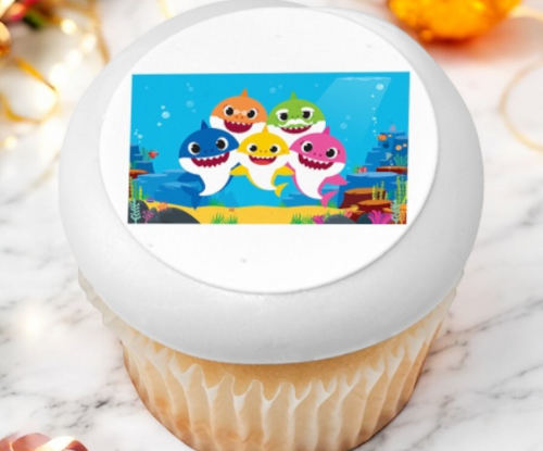 Baby Shark Jawsome! PhotoCake® Edible Image® Cupcakes (12 Cupcakes) 