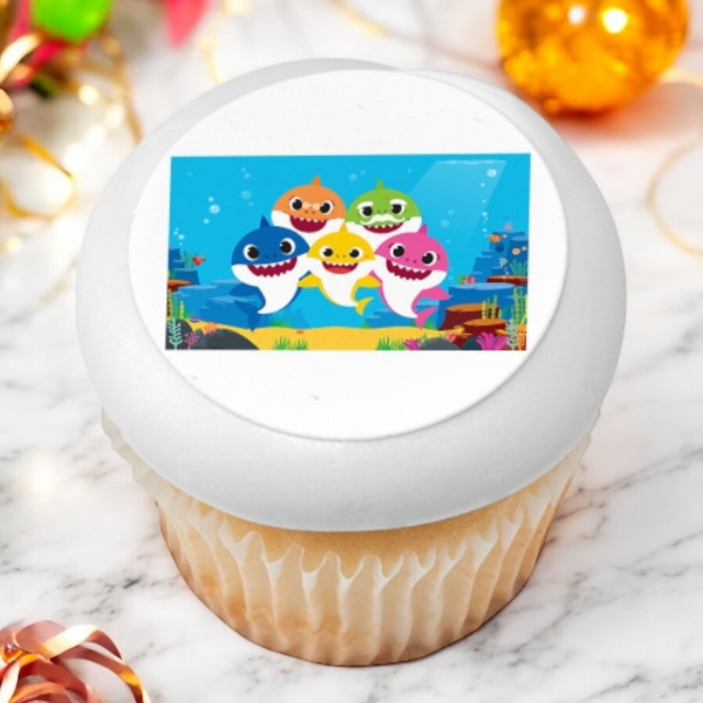 Baby Shark Jawsome! PhotoCake® Edible Image® Cupcakes (12 Cupcakes) 