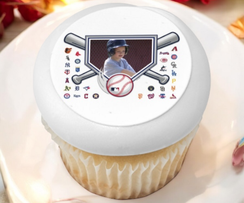 MLB® Baseball Diamond PhotoCake® Edible Image® Cupcake Frame (12 Cupcakes)