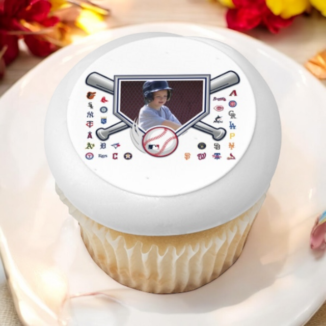 MLB® Baseball Diamond PhotoCake® Edible Image® Cupcake Frame (12 Cupcakes)