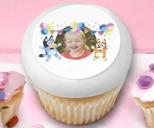 Bluey Party Fun PhotoCake® Edible Image® Cupcake Frame (12 Cupcakes)