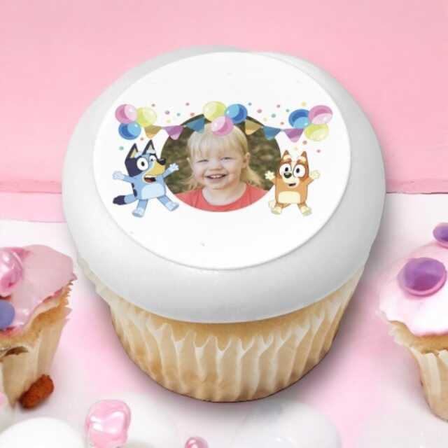 Bluey Party Fun PhotoCake® Edible Image® Cupcake Frame (12 Cupcakes)