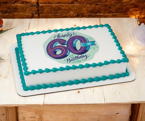 60th Birthday PhotoCake® Edible Image® Cake