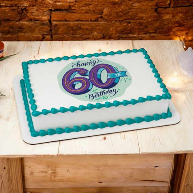 60th Birthday PhotoCake® Edible Image® Cake