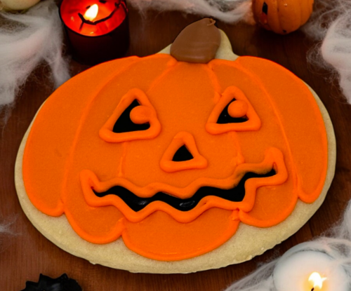 Decorated Jack-o'-Lantern Pumpkin Cut-Out Cookie (12)