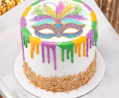 Mardi Gras Mask PhotoCake® Edible Image® Cake