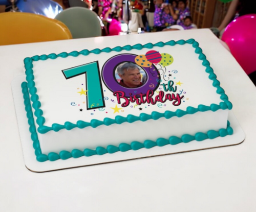 Happy 70th Birthday PhotoCake® Edible Image® Frame Cake