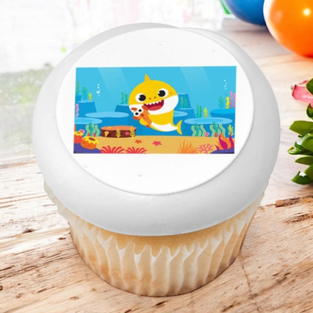 Baby Shark Fun All Day PhotoCake® Edible Image® Cupcakes (12 Cupcakes) 