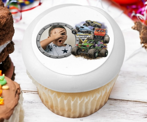 Monster Jam® Crunch Time PhotoCake® Edible Image® Cupcake Frame (12 Cupcakes)