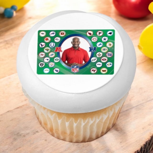 NFL Teams PhotoCake® Edible Image® Cupcake Frame (12 Cupcakes)