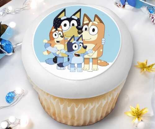 Bluey Family PhotoCake® Edible Image® Cupcakes (12 Cupcakes)