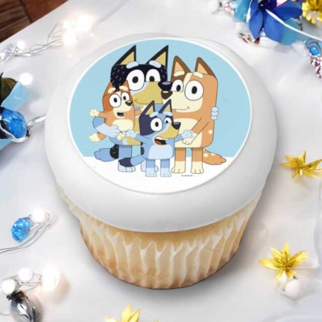 Bluey Family PhotoCake® Edible Image® Cupcakes (12 Cupcakes)