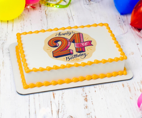 21st Birthday PhotoCake® Edible Image® Cake