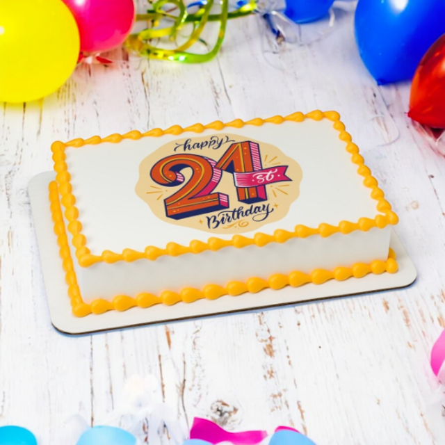 21st Birthday PhotoCake® Edible Image® Cake