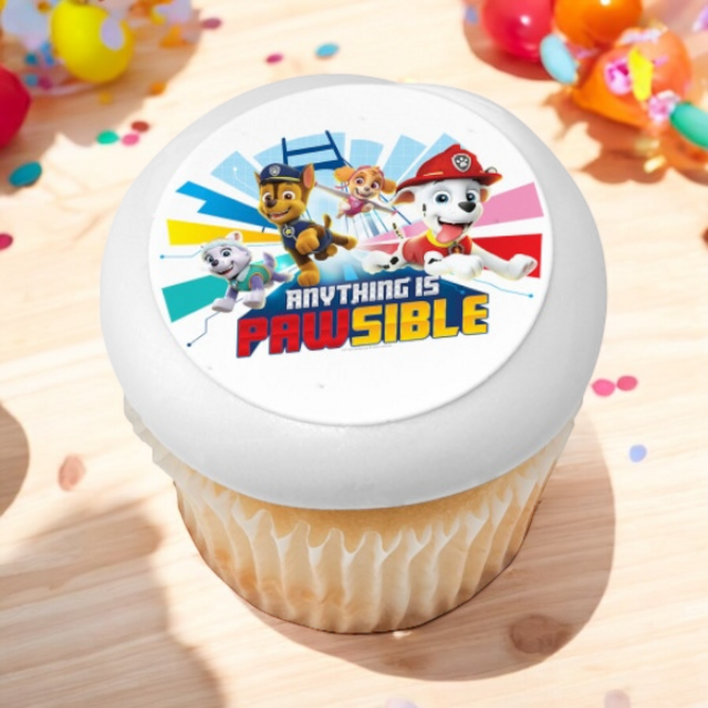 PAW Patrol Anything Is Pawsible PhotoCake® Edible Image® Cupcakes (12 Cupcakes)