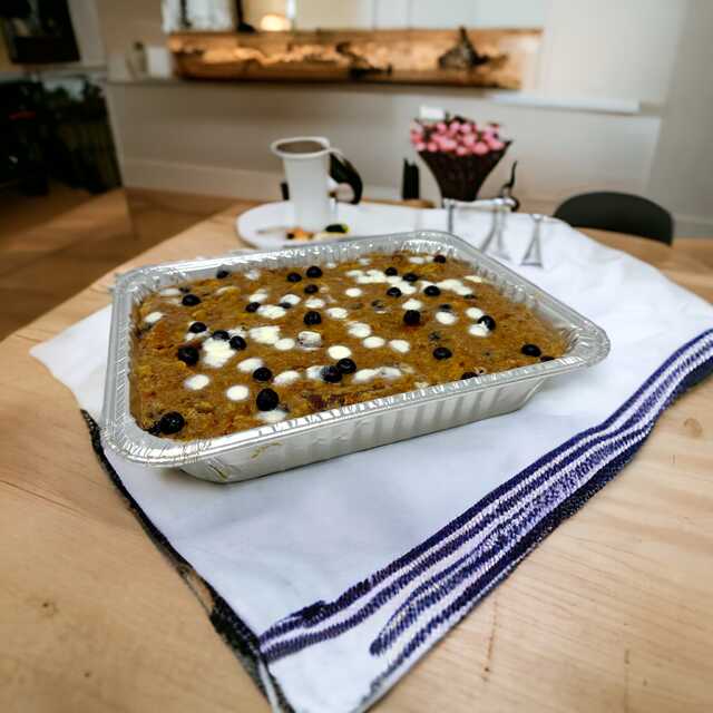 White Chocolate and Blueberry Bread Pudding