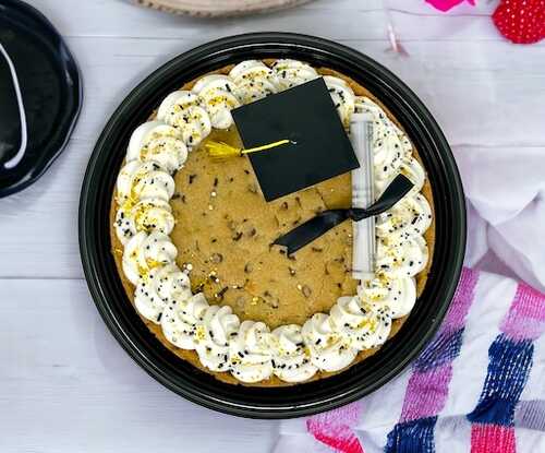 Graduation Cookie Cake with Grad Cap and Diploma