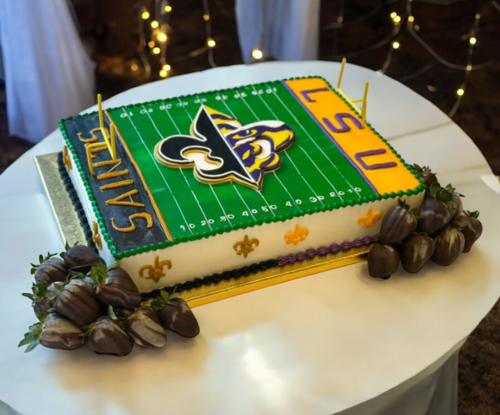 SAINTS and LSU Fluer di lis Cake