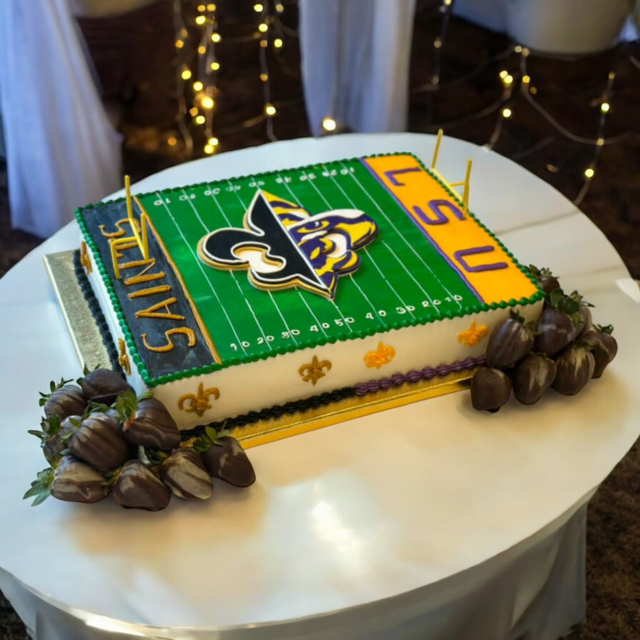 SAINTS and LSU Fluer di lis Cake