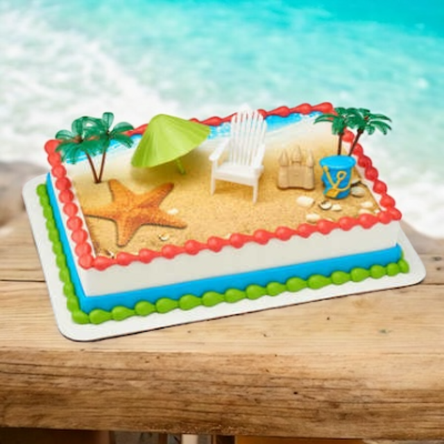 Beach Chair & Umbrella DecoSet with PhotoCake® Edible Image® Background