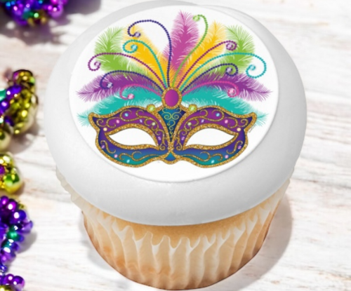 Mardi Gras Mask PhotoCake® Edible Image® Cupcakes (12 Cupcakes)