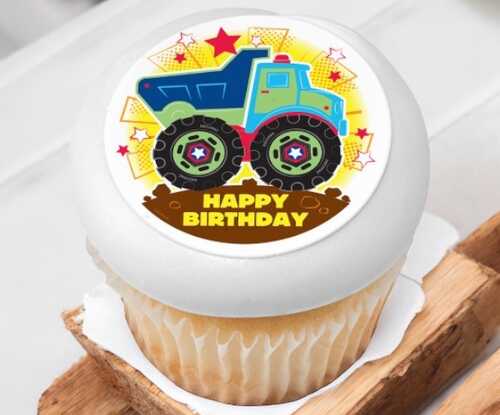 Happy Birthday Truck PhotoCake® Edible Image® Cupcakes (12 Cupcakes)