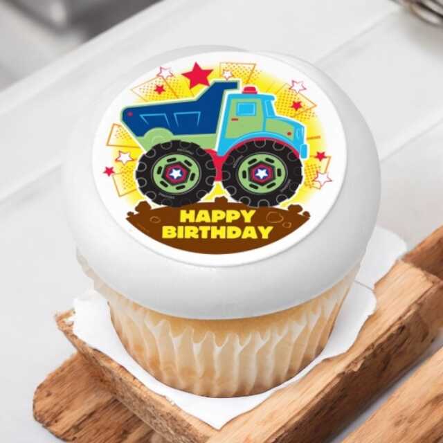 Happy Birthday Truck PhotoCake® Edible Image® Cupcakes (12 Cupcakes)