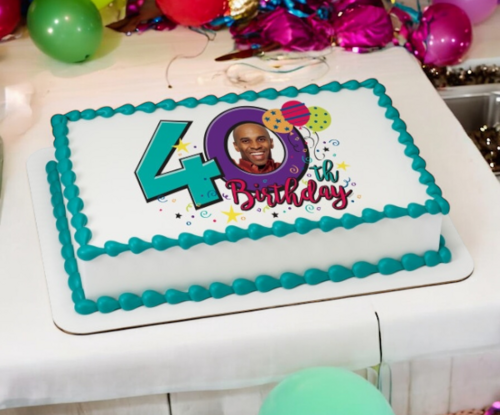 Happy 40th Birthday PhotoCake® Edible Image® Frame Cake