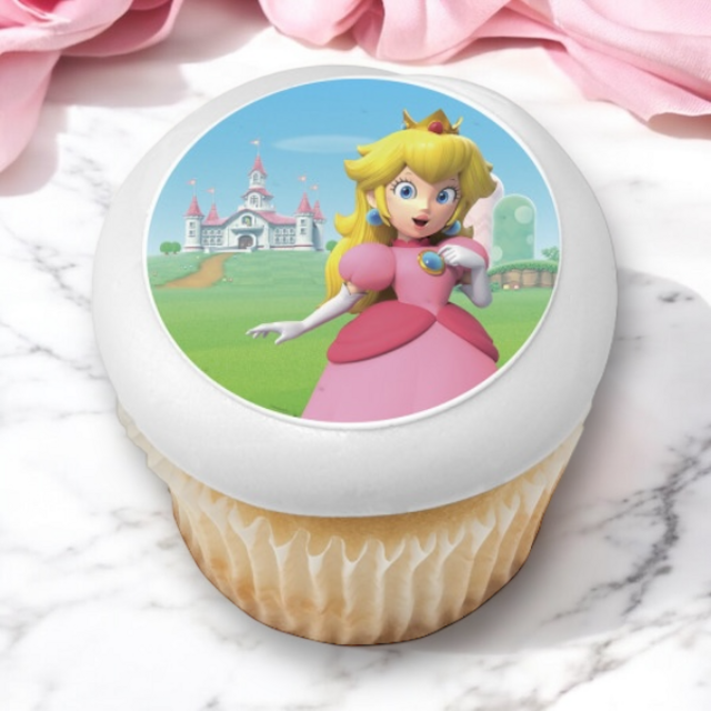 Super Mario™ Princess Peach PhotoCake® Edible Image® Cupcakes (12 Cupcakes)