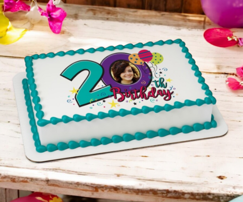 Happy 20th Birthday PhotoCake® Edible Image® Frame Cake