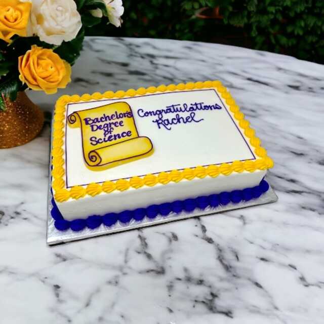 White Chcocolate Graduation Scroll Cake