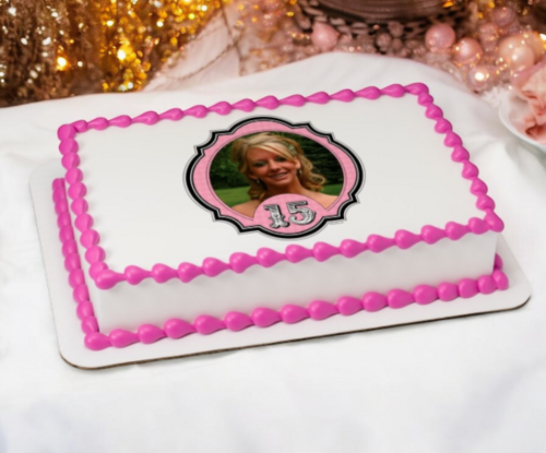 Fashionable 15 PhotoCake® Edible Image® Frame Cake