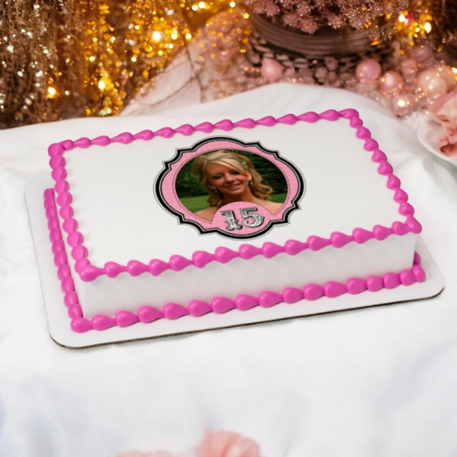 Fashionable 15 PhotoCake® Edible Image® Frame Cake