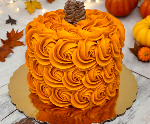 Pumpkin Rosettes Cake