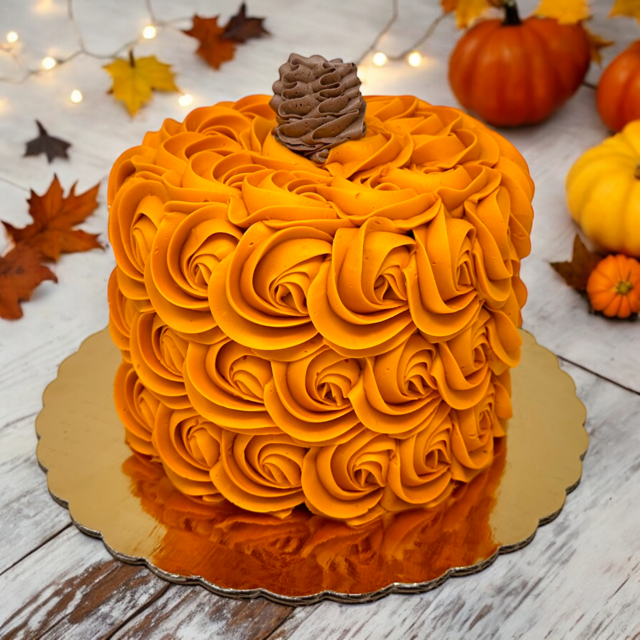 Pumpkin Rosettes Cake