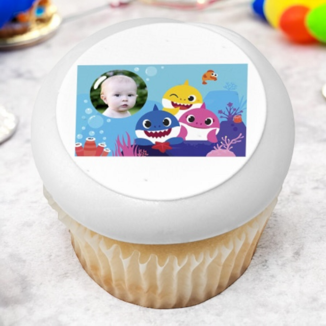 Baby Shark Sharktastic! PhotoCake® Edible Image® Frame Cupcakes (12 Cupcakes) 