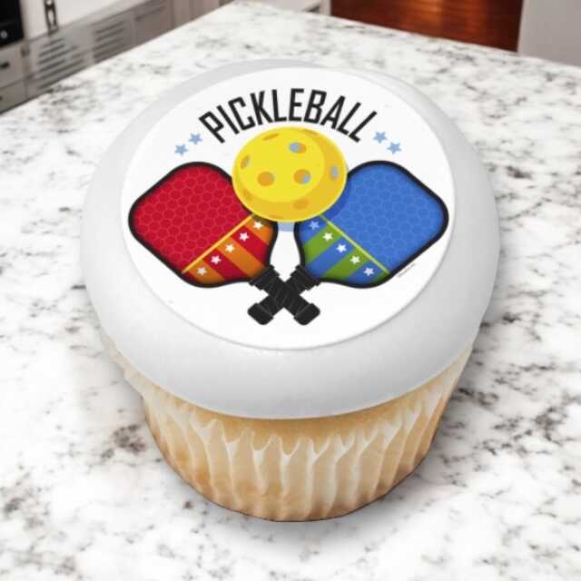 Pickleball PhotoCake® Edible Image® Cupcakes (12 Cupcakes)