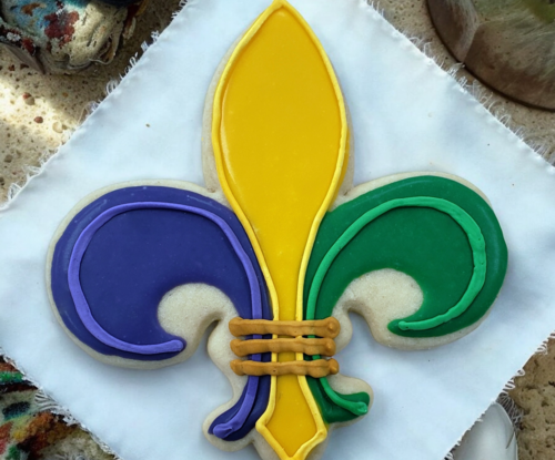 Fleur de Lis Mardi Gras Cutout Cookies (12)