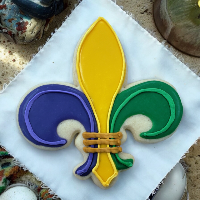 Fleur de Lis Mardi Gras Cutout Cookies (12)