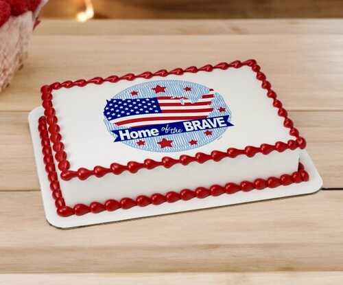 Patriotic "Home of the Brave" PhotoCake® Edible Image®