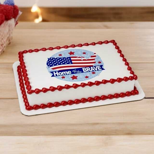 Patriotic "Home of the Brave" PhotoCake® Edible Image®