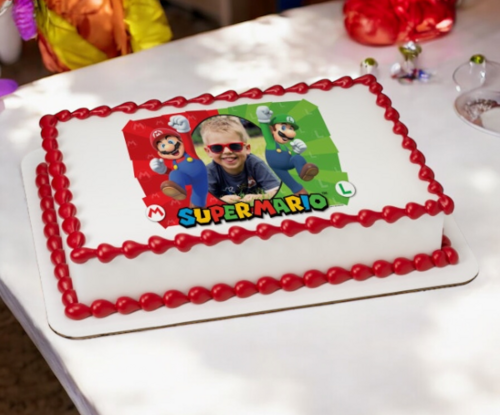 Super Mario™ Here We Go! PhotoCake® Edible Image® Frame