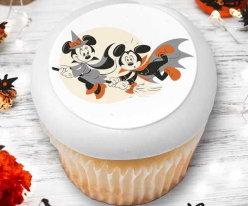 Mickey Mouse and Minnie Mouse Happy Halloween PhotoCake® Edible Image® Cupcakes (12 Cupcakes)